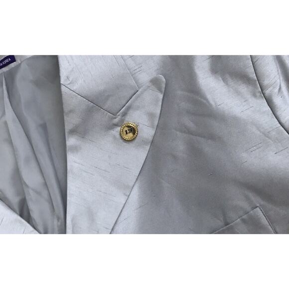 J VITAL Mens Size 42L 35W Silver Long Sleeve Polyester Blazer Jacket Lined NWT - Picture 3 of 8